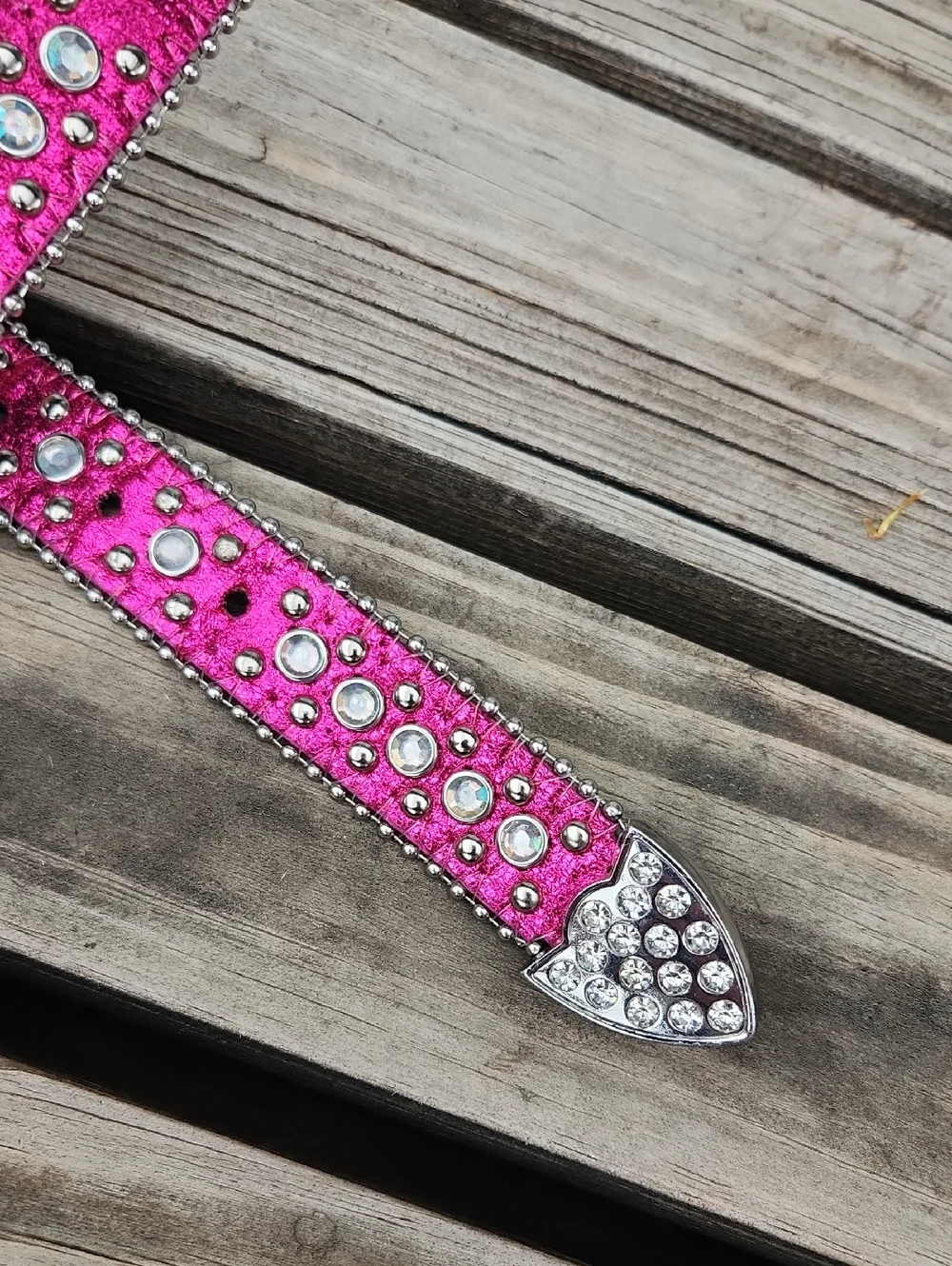 Shyanne Western Girls Pink Rhinestone Blingy Belt Heart Buckle Cowgirl Leather